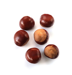 chestnuts on a white background