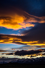 sunset in the mountains