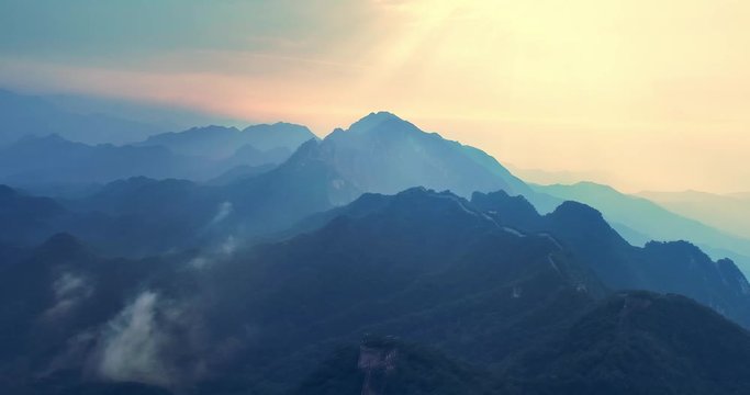 Aerial View of Great Wall of China
