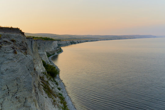 Beautiful view of Stepan Razin rock, Volga river
