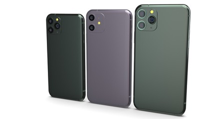 Mobil phone realistic 3d model, of background. 3d render