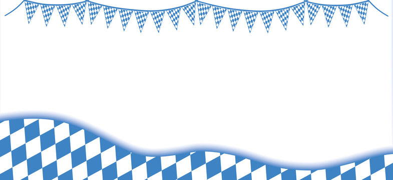 diagonale Welle und Wimpelkette im Rautenmuster in Blau Wei&szlig; mit wei&szlig;er Textfl&auml;che