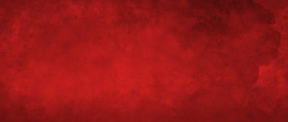 Fototapeta premium Red background with texture and distressed vintage grunge and watercolor paint stains in elegant Christmas color illustration