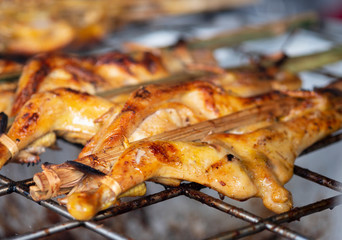 grilled chicken street food of asian. 