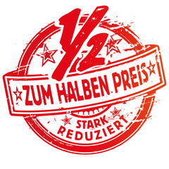 Stempel mit zum halben Preis stark reduziert