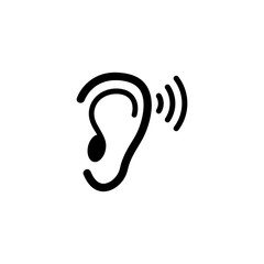 Ear Lobe Side View Outline vector icon