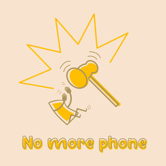 No mas móvil. Ilustración vector.