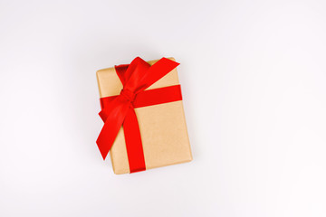 web banner minimal flat lay decorate for autumn to christmas and new year celebrate design from gold gift box on white  isolated background