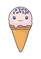 cute ice cream colorful kawaii character