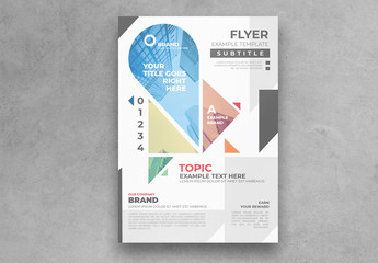 Colorful Flyer Layout with Geometric Photo Mask