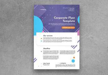 Flyer Layout with Colorful Graphic Elements