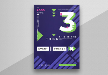 Minimalist Flyer Layout with Green Accents