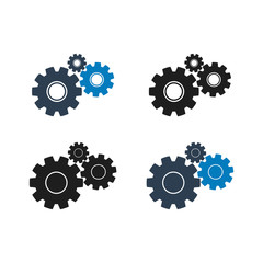 Settings, Gear Icon Set. Flat style vector EPS.