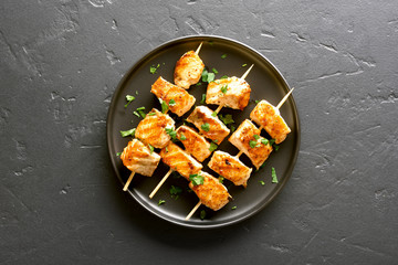 Barbecue salmon skewers