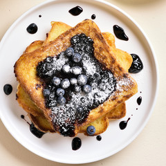 French toasts with blueberry sauce