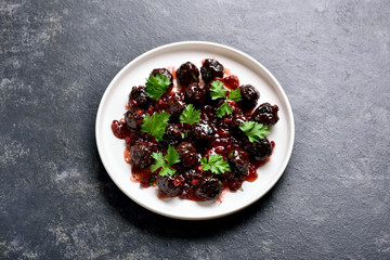 Meatballs with cranberry sauce