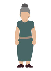 old woman avatar character vector illustration