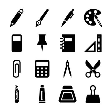 stationery solid icons