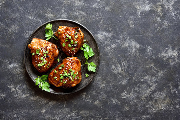 Sweet and spicy honey grilled chicken thighs