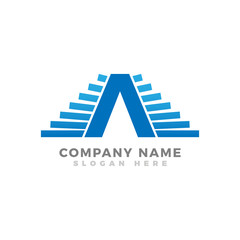 Letter A Stairs Corporate Logo