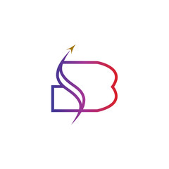 Letter B Arrow Swoosh Logo