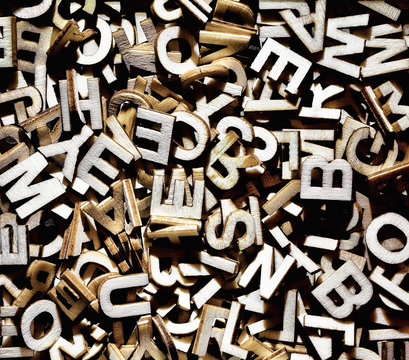 Random alphabet letters in a pile