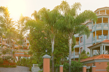 Funchal town traditional hotels, Madeira island, Portugal