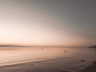 Obraz premium sunset evening sea in brown tones