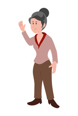 old woman avatar character vector illustration