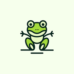 Frog Fun Jumping Illustration Icon Logo Design Template Element Vector Illustration