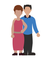 Fototapeta premium young couple avatars characters vector illustration