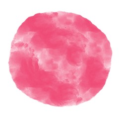 Pink watercolor stain on white background. Watercolour texture with uneven artistic edge. Hand drawn abstract aquarelle fill. Template for cards, posters, banners