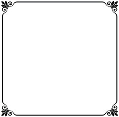 Black ornate frame, victorian style, vector graphics