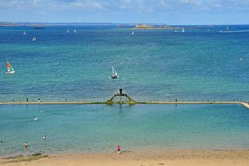 Saint Malo; France - july 28 2019 : picturesque city in summer