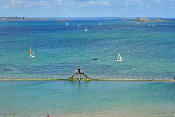 Saint Malo; France - july 28 2019 : picturesque city in summer