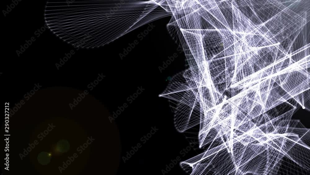 Poster 4k Footage Line Communication Swirl Wave Future Glowing Surface Cool Dynamic Technology Background. Loop Digital Data Flow Reality Futuristic Shape Animation.