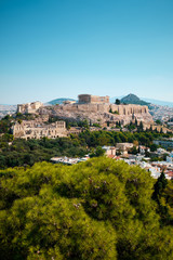 View of the Acropolis. City landscape. Athens, Greece.