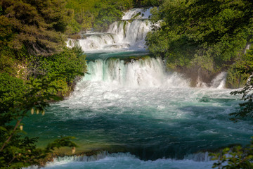 Fototapeta na wymiar Skradinski buk waterfall in Krka National Park, Croatia