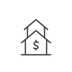 Home with dollar icon vector illustration isolated modern outline on white background