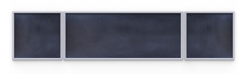 Empty black board (chalkboard) isolated on white - 3D rendering