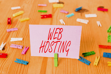 Handwriting text Web Hosting. Conceptual photo The activity of providing storage space and access...