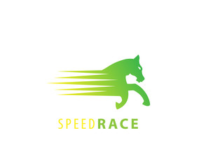 Speed race horse design logo
