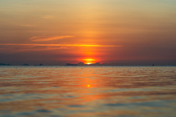Beautiful sunset above the sea. Summer vacation concept. Thailand