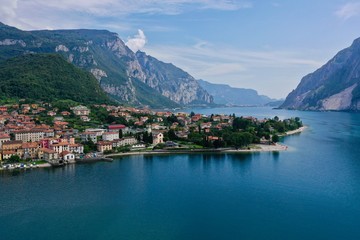 Fototapeta na wymiar Lake Como Small Town in Italy