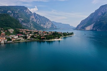 Fototapeta na wymiar Lake Como Small Town in Italy