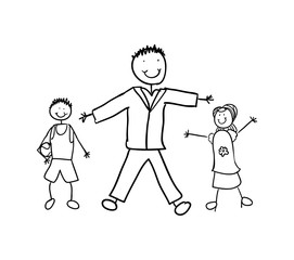 young couple avatars characters vector illustration