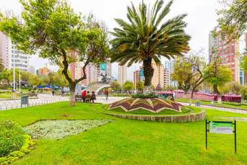 Bolivia La Paz  Abaroa square gardens