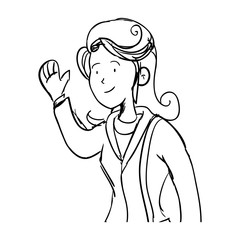 beautiful woman avatar character vector illustration