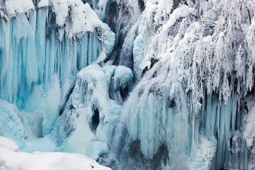 Fototapeta na wymiar Winter in Plitvice Lakes National Park
