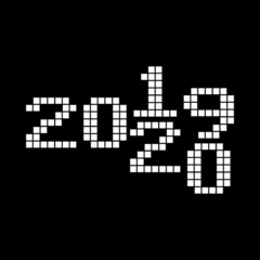 2020 happy new year simple vector illustration with square digits